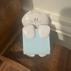 Cute Cat Post It Sticky Note Holder Dispenser